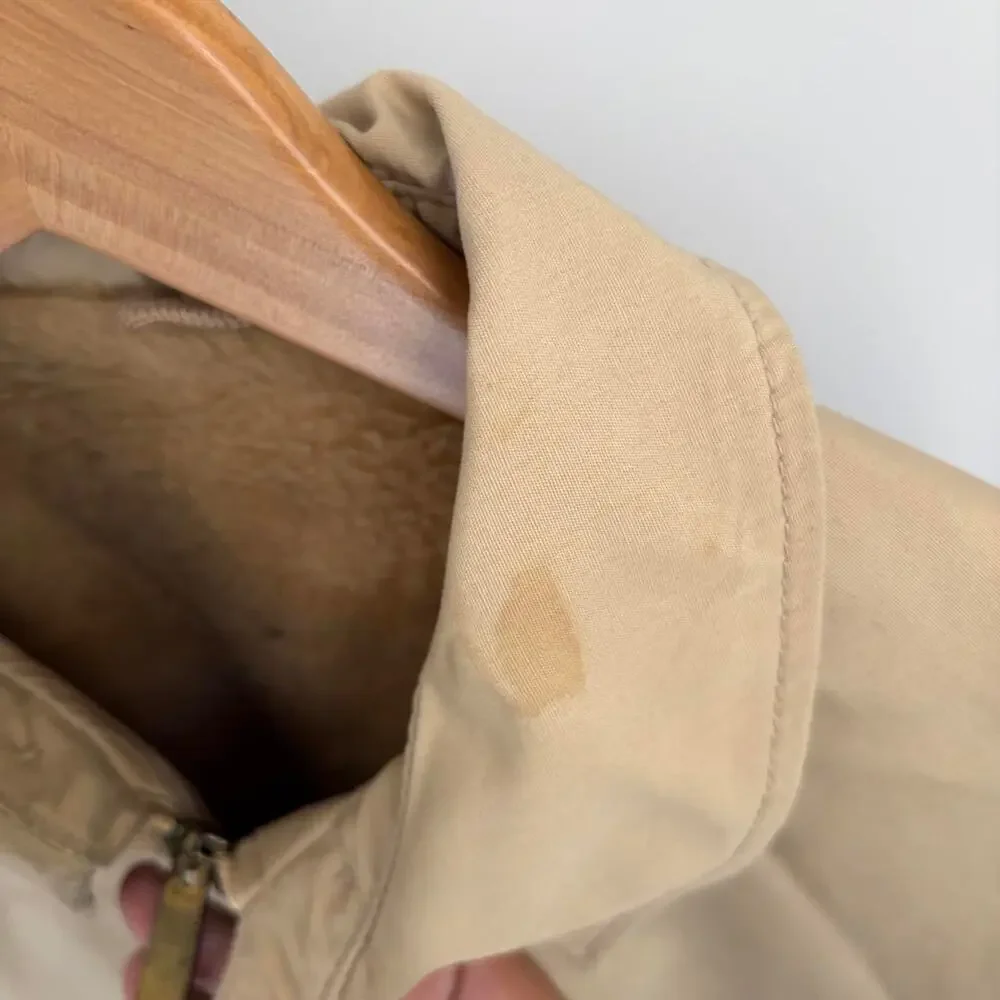 Vintage 70s Tan Workwear Retro Talon Zip Fur Lined Mens L Grunge Casual Jacket